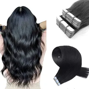 Cinta Extensión de cabello humano Raw Virgin Hair Grade 12A Stock Color natural Calidad superior Doble dibujado Cabello chino