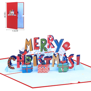 Biglietto di <span class=keywords><strong>auguri</strong></span> Pop-Up tridimensionale di buon natale nuova carta regalo per le vacanze fatta di carta per molti compleanno del giorno del papà amore - Product Image 1
