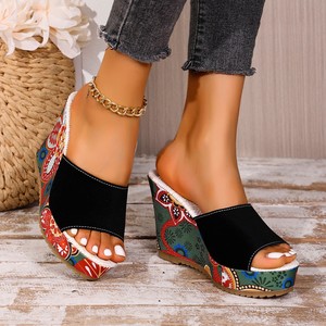 Sandali con zeppa da donna alla moda 2025, nuovi arrivi estivi, con plateau e tacco spesso, taglie grandi, colorati, con rialzo interno SL 231 - Product Image 4