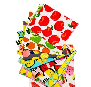 10pcs Craft Fabric Bundle Squares Patchwork Fabric Sets Cotton Material Fruits Patterns Quilting Fabric for DIY
