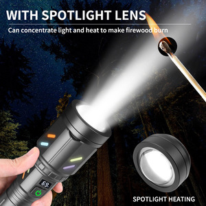 ยุนมัยไฟฉาย LED แบตเตอรี่แบบชาร์จไฟได้จอแสดงผลสี RGB กลางแจ้งความเข้มสูงระยะไกลแสงโฟกัส - Product Image 4
