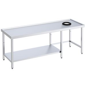 EURAST 2000x700x850mm Modelo 160702E5 Mesa y estante de anillo de descarga central para uso en restaurante - Product Image 1