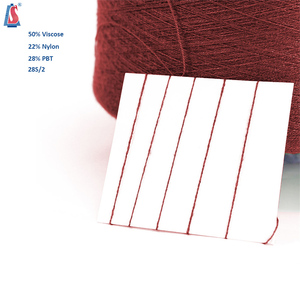 Hilo al por mayor 50% Viscosa 22% Nylon 28% PBT Hilado con Núcleo 28/2 Hilado en Anillo Vortex Hilo Suave para Tejer y Teñir Textiles - Product Image 1