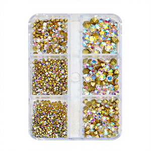 ร้อนขาย6กริดชี้กลับเงาผสมขนาด AB แก้วเพชรคริสตัลหิน3D เล็บ Rhinestones - Product Image 1