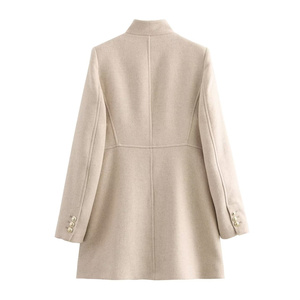 Giacca invernale da <span class=keywords><strong>donna</strong></span> in <span class=keywords><strong>Tweed</strong></span> doppiopetto 2024 alla moda Casual retrò lungo largo elegante cappotto da <span class=keywords><strong>donna</strong></span> - Product Image 3