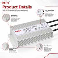 Adaptateur d'alimentation à découpage étanche série HVG-600 600W, sortie 24V 36V 48V 60V, facteur de puissance élevé >0.78, large plage de température pour éclairage LED