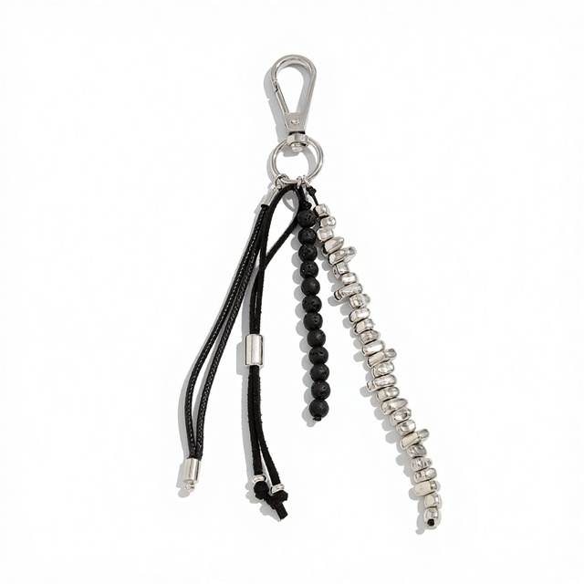 2026 New Design Luxury Inspired Crystal Phone Chain in Bulk Silver Beaded Keychain Cords Silver-Plated Keychain Decoration
