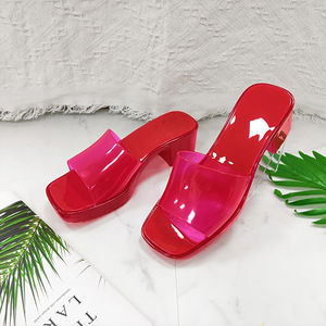 Femmes Pvc Été Plage Gelée Chaussures Plateforme Sandales 2023 Fantaisie Gelée Sandales Talons Glissades Sandales Gelée <span class=keywords><strong>Pantoufles</strong></span> Pour Dames - Product Image 4