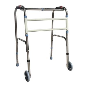 Wisdom And Health Stainless Steel Walking Aid With White Bar Foldable <b>For</b> Elderly And <b>Disabled</b> Support - Product Image 3