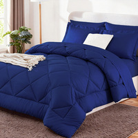 Ensemble de couette ChamXue, housse de couette, taie d'oreiller, ensemble de 3 pièces, motif en losanges, couleur unie, ensemble de couvre-lit, couvre-lit quatre saisons, doux