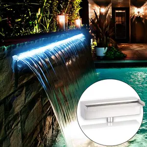 stainless steel sheer descent waterfall water wall for swimming pool and garden pond water feature