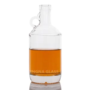 Rum Glass Unique 750ml Vodka Glass Bottle Spirits Bottle 700ml Customized 750ml Round Liquor Spirits Glass Bottle