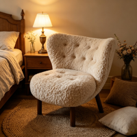 Moderner Designer-Sessel im Wabi-Sabi-Stil, Lässiger Faulenzerstuhl für Schlafzimmer, Apartments und Außenbereich, Weich und Handgefertigt
