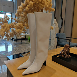 Glossy Material Fashion Autumn and Winter Casual Sexy Luxury Gold <b>Boots</b> for Women - Product Image 5