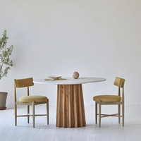 Ensemble de table à manger rectangulaire de style Wabi Sabi en bois massif, moderne, écologique et fait main, avec 6 chaises