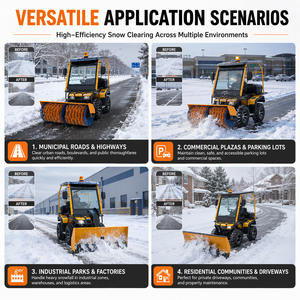 Spazzaneve 4WD 25HP con Spazzola da 1300mm e Pala da 1500mm, Rimuovi Neve 3-in-1 con Serbatoio Carburante Grande da 15L - Product Image 3