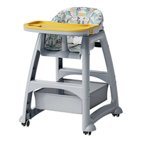 Chaise haute pour bébé 3 en 1 avec roulettes, table portable pour enfants, chaise pliante, hauteur réglable