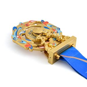 Wholesale Best Quality Gold Zinc Alloy Sports Medal Fiesta <b>Trophy</b> Blank Custom 3d Metal Marathon Medal - Product Image 4