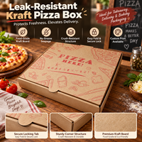 Boîte à pizza en carton ondulé épaisse et robuste avec logo personnalisé, boîte à emporter jetable, emballage alimentaire recyclable
