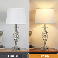 American Vintage Modern Simple Eco-friendly AC LED Lampe de table Lumière d'ambiance pour chambre à coucher Salon Haut de gamme Dimmable Warm White