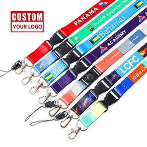 Lanière de cou en polyester imprimée avec logo personnalisé du fabricant avec conception détachable sérigraphie et sublimation - Product Image 1