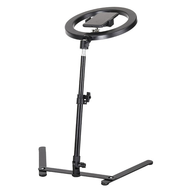 Ring Light Desktop Stand Live Streaming Tripod DSLR Camera Overhead Mount Multi-Angle Macro Shooting Bracket