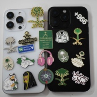 Stock disponible, livraison rapide, autocollants métalliques personnalisés pour téléphone, émail doux pour la décoration de la coque du téléphone
