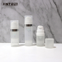 Flacon pompe sans air en plastique transparent de petite taille pour lotion visage, 5 ml, 10 ml, 15 ml, vente en gros