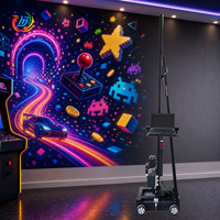 Mesin Printer Dinding UV Hanjie, Peralatan Pencetak Mural Vertikal 3D untuk Bisnis Printer Dinding UV