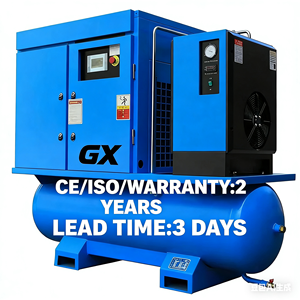 Compresor de Aire Integrado de 7.5Kw 37Kw, Tipo Tornillo, Sin Aceite, Estacionario, 380V, con Motor y Rodamientos, Refrigerado por Aire, con 2 Años de Garantía - Product Image 2