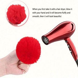 Llavero de Peluche con Pompón Rosa de Imitación de Pelo de Conejo, 8 cm de Diámetro, de Aleación de Zinc y Peluche, para Mujeres y Niñas - Product Image 4