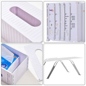 Caja de pañuelos personalizada de lujo para regalo corporativo con diseño creativo de contenedor de envío y logotipo personalizado - Product Image 4
