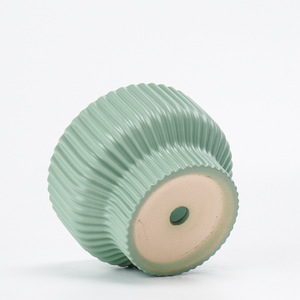Pot de fleurs en céramique émaillée à rayures blanches, style campagnard, pour <span class=keywords><strong>jardin</strong></span> d'intérieur, planteur d'orchidées, pépinière, usage <span class=keywords><strong>extérieur</strong></span>, <span class=keywords><strong>idée</strong></span> <span class=keywords><strong>cadeau</strong></span> parfaite - Product Image 3
