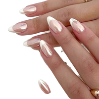 Faux ongles à presser French Tip 30 pièces faits à la main en PMMA – Vente en gros