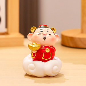 Figura de resina de la Hada de la Suerte y el Dios de la Riqueza, adorno de escritorio iluminado para la decoración de Feng Shui del Año Nuevo Chino - Product Image 2