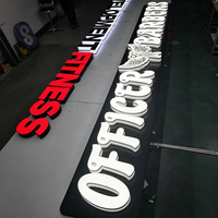 Lettres de signalisation 3D rétroéclairées en acrylique et acier inoxydable, lettres enroulées à LED, fabricant de signalisation commerciale