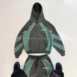 Designer Sweat <b>Suit</b> Men Custom Tracksuit 100% Cotton Hoodies and Baggy Sweatpants Set <b>Jogging</b> <b>Suit</b> 3m Reflective Tracksuit - Product Image 2