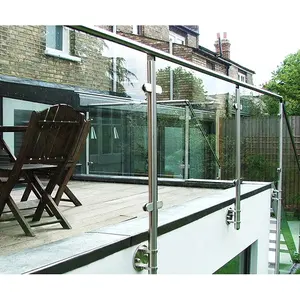 Wholesale Balcony Fence Stainless Steel 316/304 Column Railing Australian Building Standard Glass Guardrail