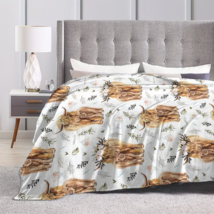 Manta Decorativa con Estampado de Vaca Highland, Rectangular, de Microfibra, Estilo Pastoral, Antipilling, Lavable a Máquina, para Uso Doméstico - Product Image 5