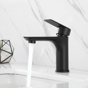 Robinet de lavabo en acier inoxydable 35 mm, mitigeur à poignée unique pour lavabo de salle de bain, eau chaude et froide - Product Image 1