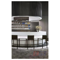 Comptoir de bar de forme ronde de restaurant commercial de surface solide de haute qualité de conception moderne de luxe de LED