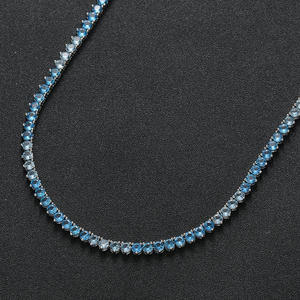 BC164 Collar de cadena de tenis de 4mm Colorido Collar de tenis de piedra azul colorido de <span class=keywords><strong>3</strong></span> puntas - Product Image 5