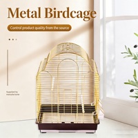 Cage à oiseaux en métal de grande taille OEM et ODM avec double porte, support roulant, volière pour perroquet avec boîte de rangement pour graines