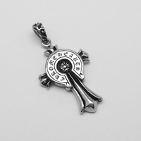 Kalung Liontin Hip Hop Rock Vintage Punk Salib Kristen Geometris Baja Tahan Karat Perhiasan Fashion untuk Pria Grosir Protestan