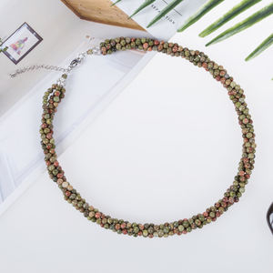 Collar de Piedras Preciosas Naturales WENCHI con Cadena Trenzada, Modelo TWN910 - Product Image 2