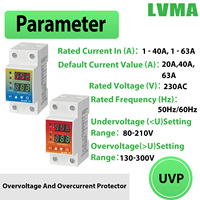 Stabilizer Tegangan LVMA Satu Fasa AC Digital Cerdas Dapat Diatur 40A 63A Tembaga 5 KVA, Reset Otomatis Terhadap Tegangan Lebih dan Tegangan Kurang