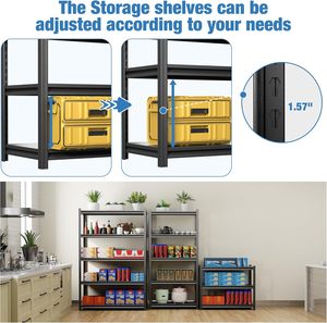 New Design Steel Frame Adjustable 4/5 Layer Garage Stacking <b>Shelf</b> 300KG Heavy Duty Powder Coated Warehouse Storage <b>Rack</b> - Product Image 2