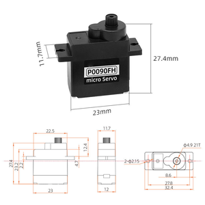 Micro-servo numérique haute vitesse 330 Hz, couple de 2 kg, engrenage en plastique pour système de contrôle de caméra de robot intelligent, bras robotique, cardan - Product Image 2