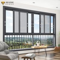 Fenêtre coulissante à double vitrage thermique avec moustiquaire, verre Low-E, en aluminium, pour usage extérieur, hôtels, salons, écoénergétique
