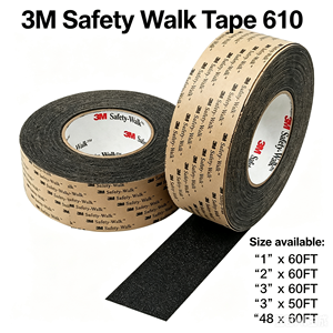 Ruban antidérapant de sécurité 3M 610 noir, résistant au glissement et aux chutes, usage général - Product Image 2